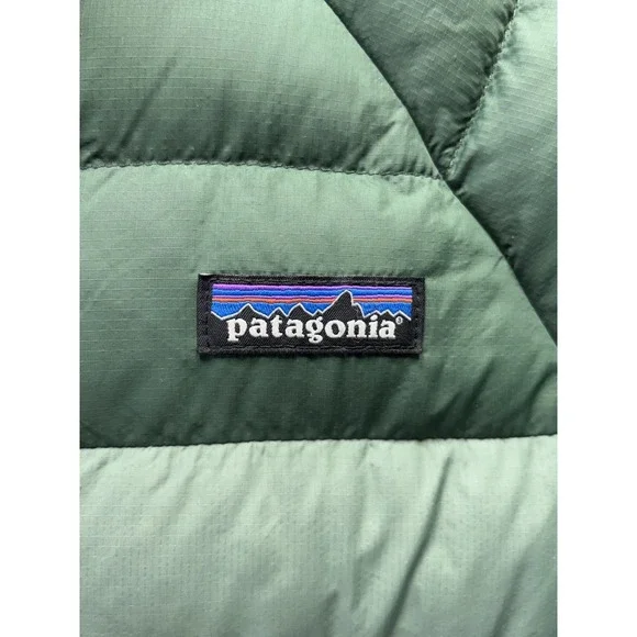 Kids Boys Patagonia Down Sweater Jacket Puffer Coat Winter Warm EUC XL 14 Green